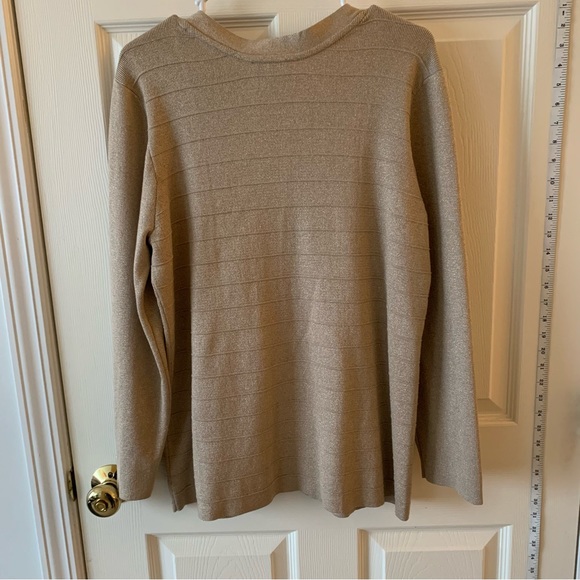 Lane Bryant Gold Stretch Zip-up Cardigan Sweater - Picture 3 of 5